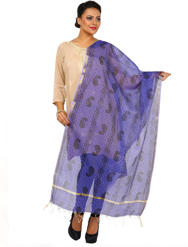 Kataan Bazaar Cotton Blend Woven Women Dupatta
