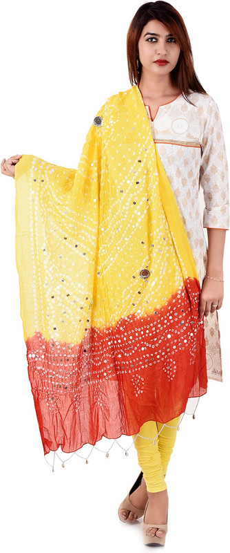 Shilpbazaar Cotton Blend Embroidered Women Dupatta