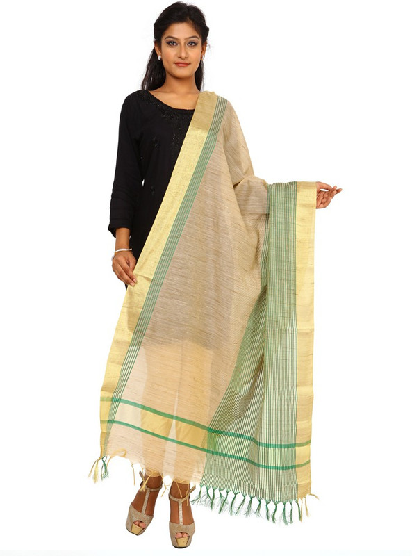 Kataan Bazaar Tussar Silk Woven Women Dupatta