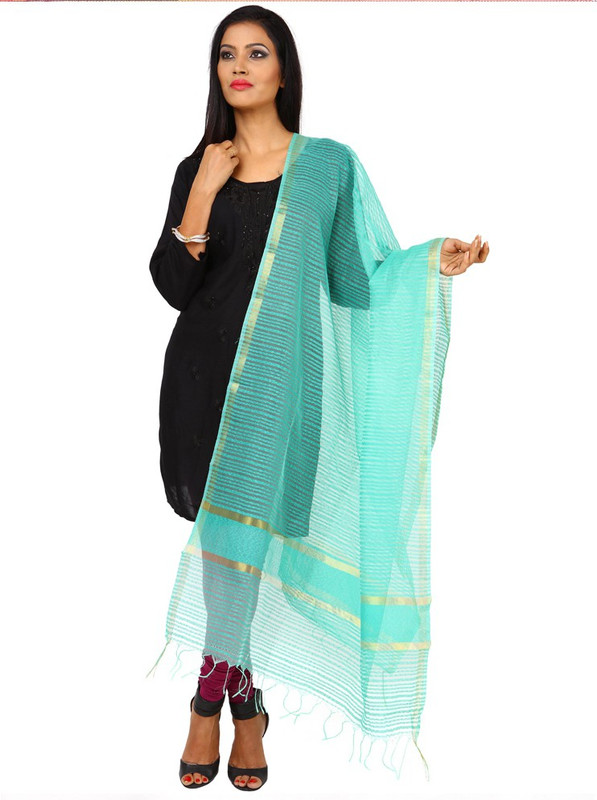 Kataan Bazaar Cotton Jute Blend Woven Women Dupatta