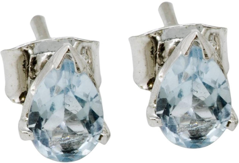 YugshaJewels Sparkling YJE-685 Topaz Sterling Silver Stud Earring