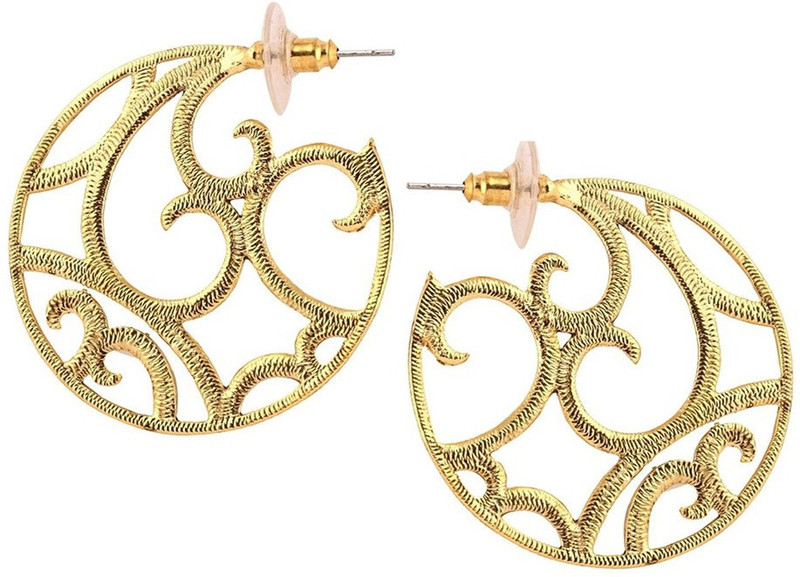 the jewelbox Dainty filigree Copper Hoop Earring