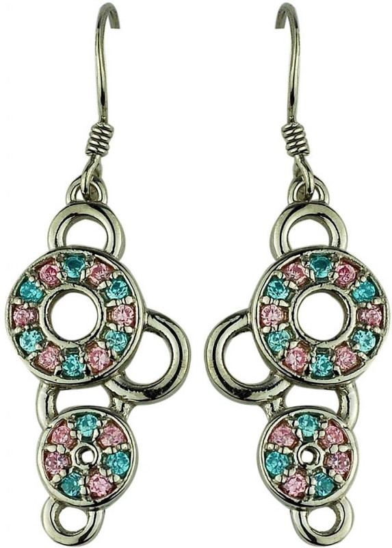 Exxotic Jewelz Circle Spark Silver Drops & Danglers