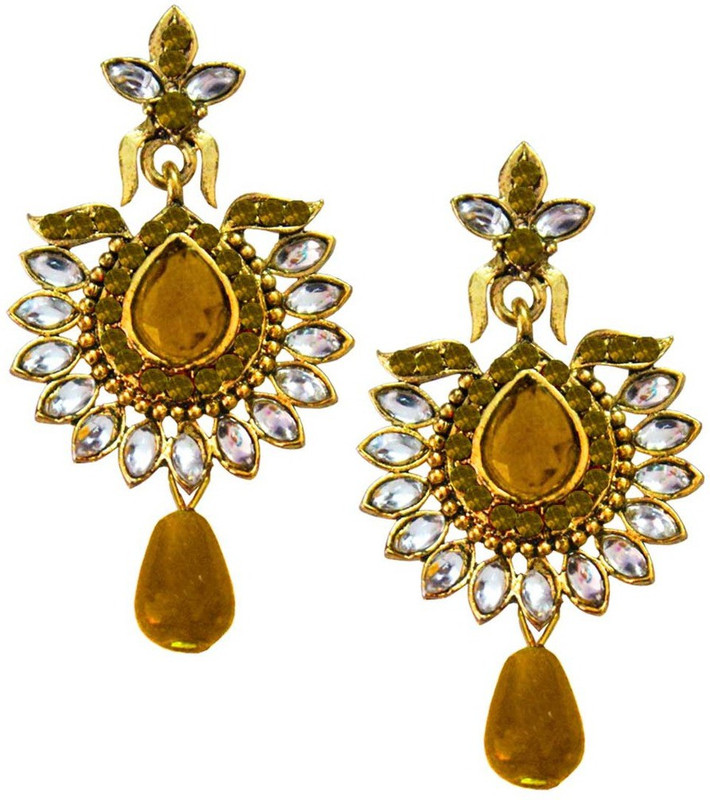 Being Women Flower Design Stone With Kundan Studded Fashion Alloy Drops & Danglers