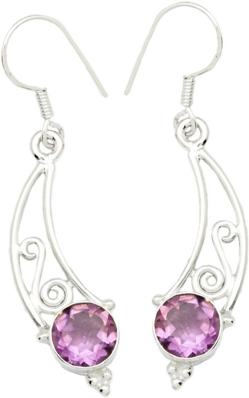 YugshaJewels Elegant Amethyst Sterling Silver Drops & Danglers