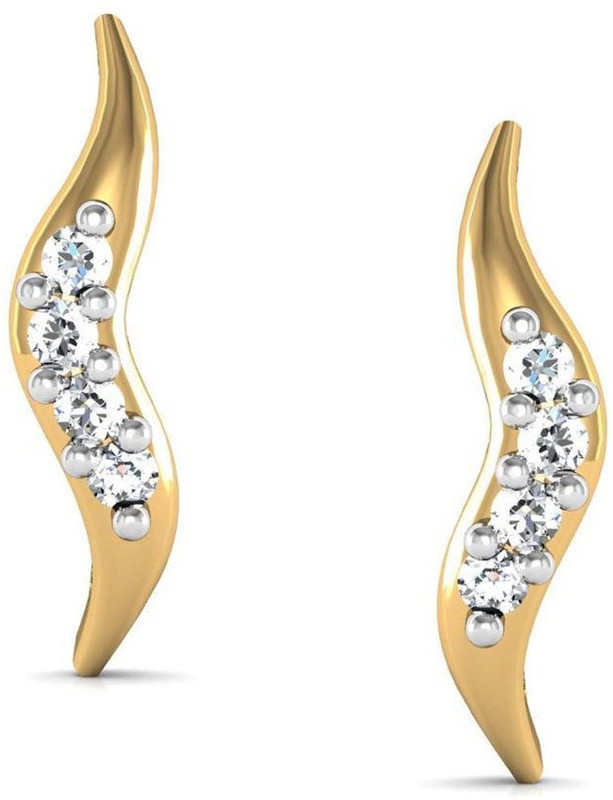 Avsar Geet Yellow Gold 18kt Diamond Stud Earring