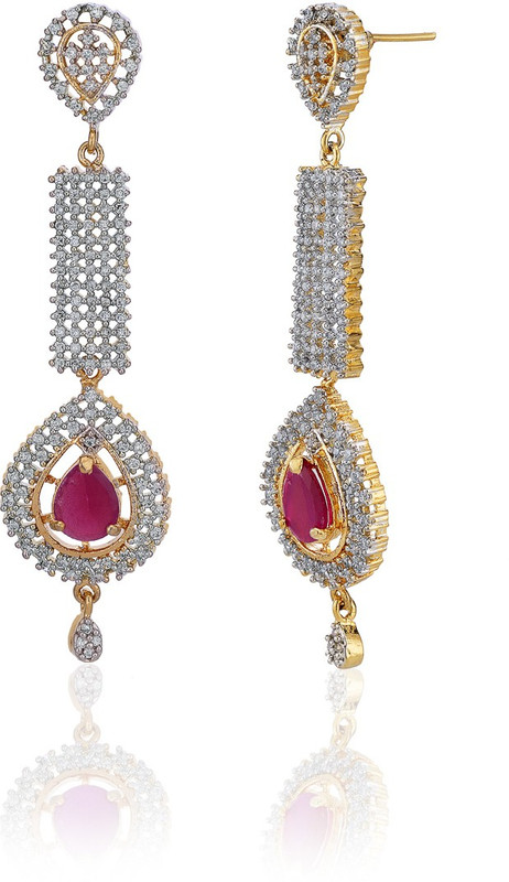 Alysa Warda Cubic Zirconia Brass, Copper, Silver Drops & Danglers