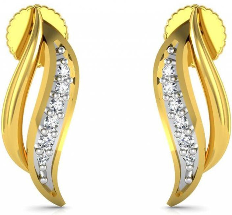 Avsar Riya Yellow Gold 18kt Diamond Stud Earring
