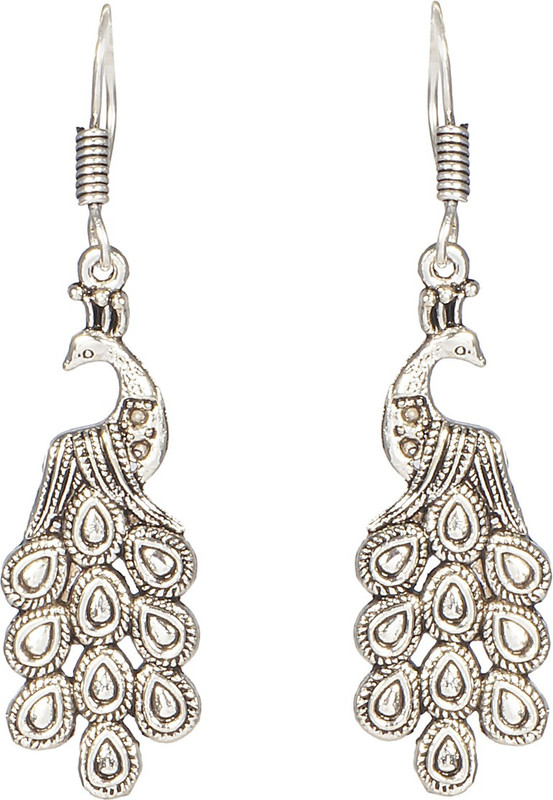 krishivcreation peacock metal Alloy Drops & Danglers