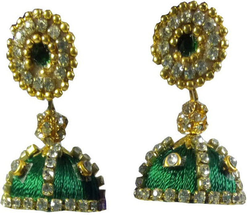 bluejays hub Beads Fabric Jhumki Earring