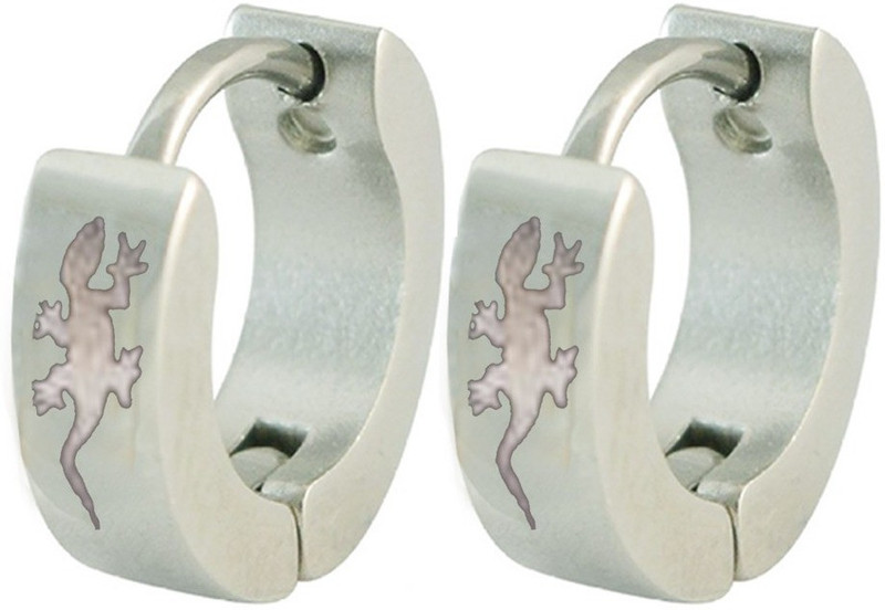 Men Style Hinged Lizard Stainless Steel Hoop Earring