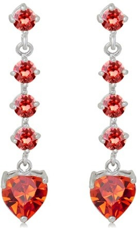 Aaishwarya Jazzy Orange Crystal Alloy Drops & Danglers