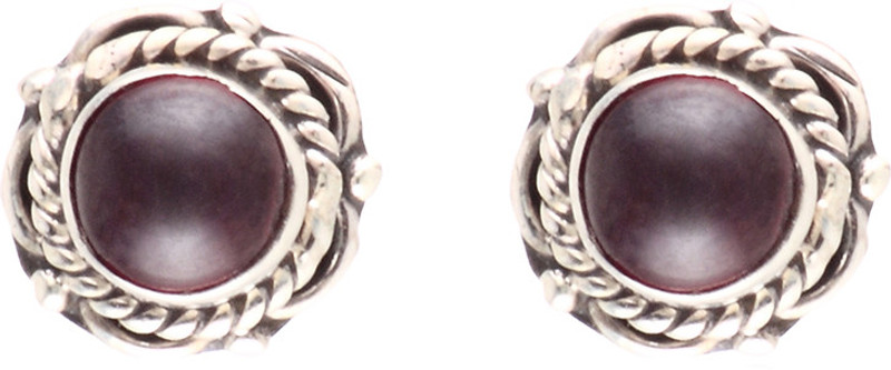 1976 Jewels Garnet Sterling Silver Stud Earring