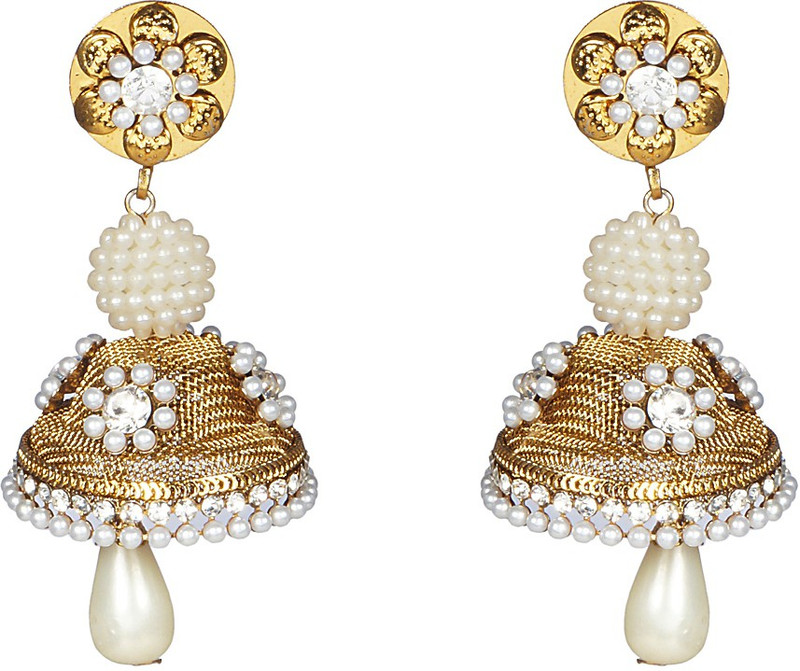 krishivcreation pearl studed net Alloy Jhumki Earring