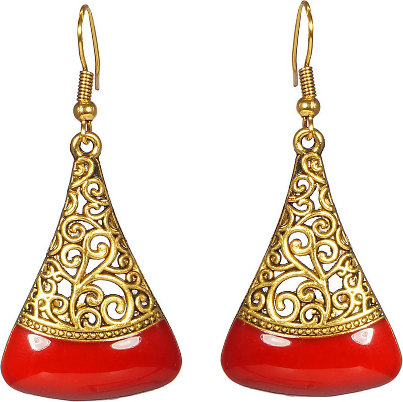 krishivcreation floral golden Acrylic Jhumki Earring