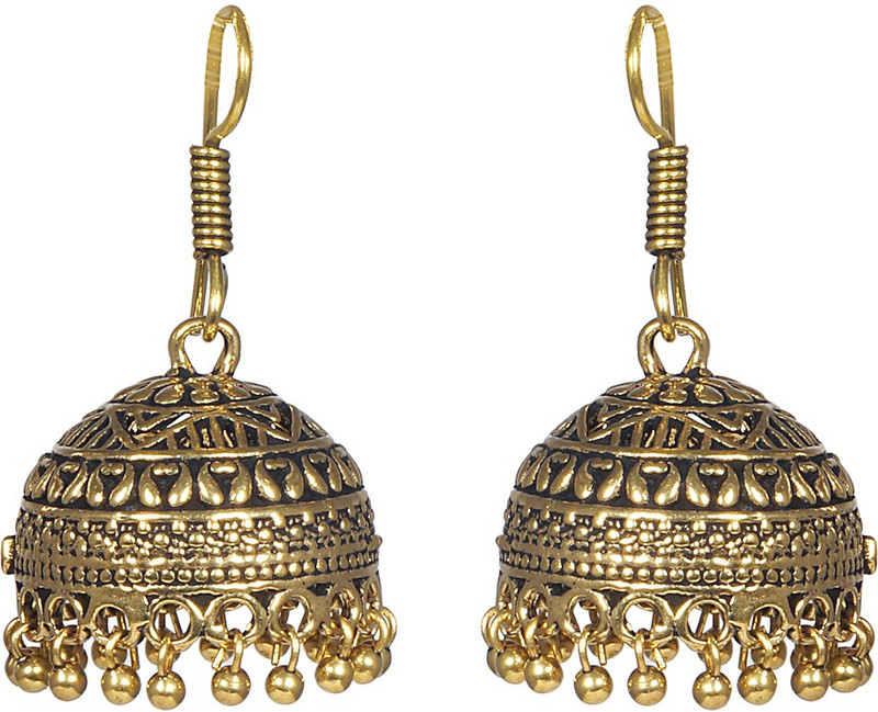 krishivcreation oxidised brass Alloy Jhumki Earring