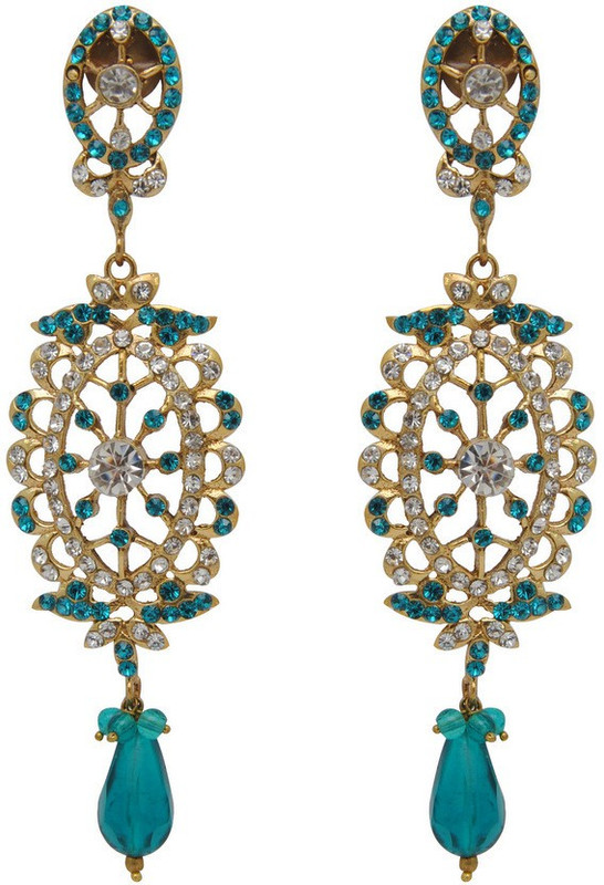 Jaipur Mart Designer Bollywood Style Cgreen Brass Drops & Danglers