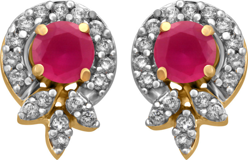 Alysa Designer Cubic Zirconia Brass, Copper, Silver Stud Earring