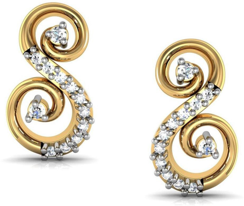 Avsar Kinjal Yellow Gold 18kt Diamond Stud Earring