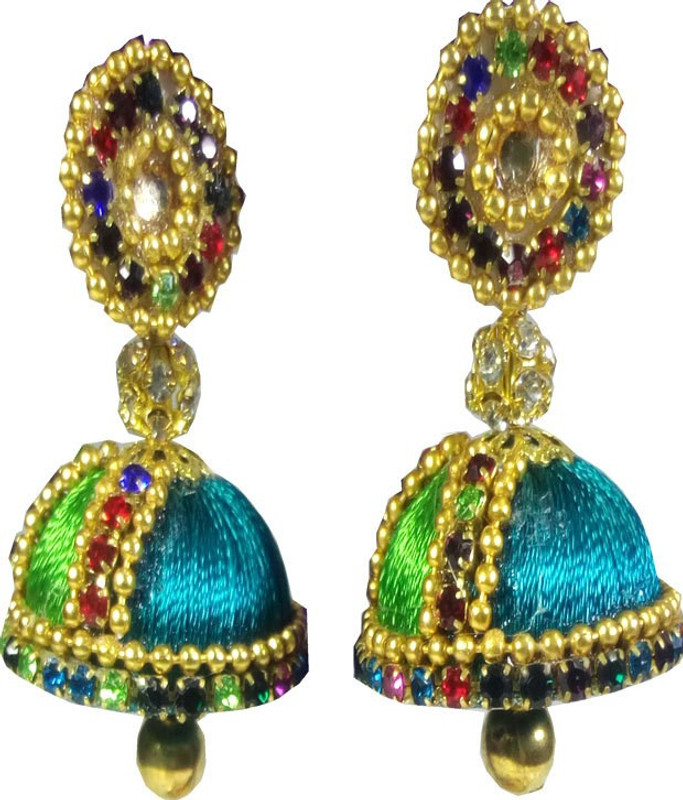 bluejays hub Beads Fabric Jhumki Earring