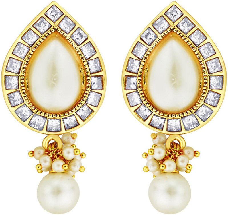 Peora Pure White Alloy Drops & Danglers