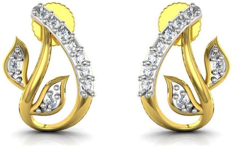 Avsar Navinya Yellow Gold 18kt Diamond Stud Earring