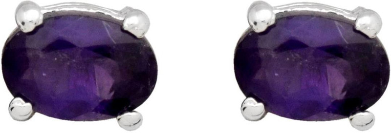 YugshaJewels Elegant YJE-1656 Amethyst Sterling Silver Stud Earring