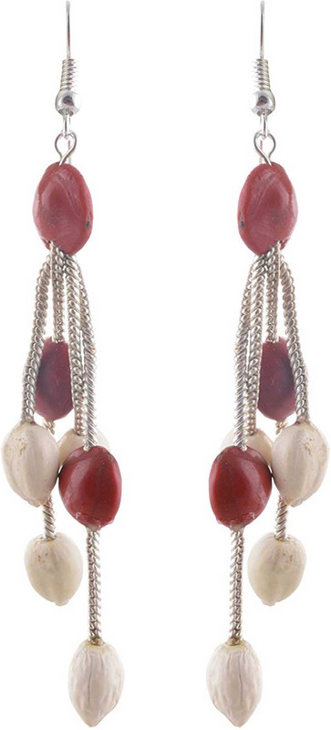 jungle jewels Silver strings Metal Earring Set