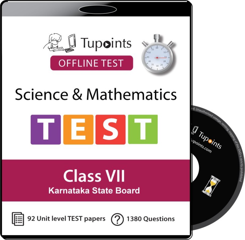 Tupoints KSB class 7 Science and Mathematics Unit Test (Offline) Karnataka State Board(CD) RS.1500 (76.00% Off) - Flipkart