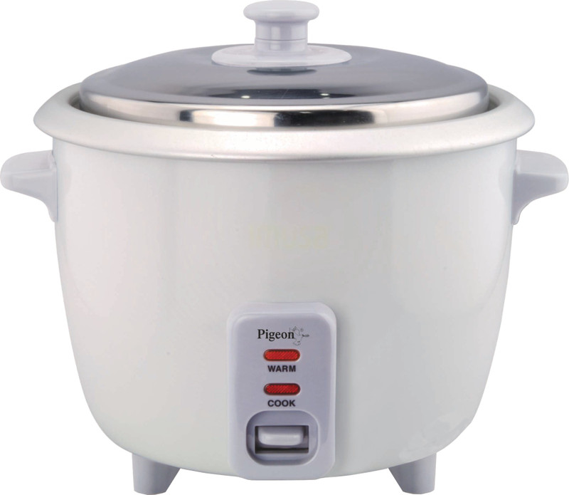 Pigeon Favourite Electric Rice Cooker with Steaming Feature(1 L, White)