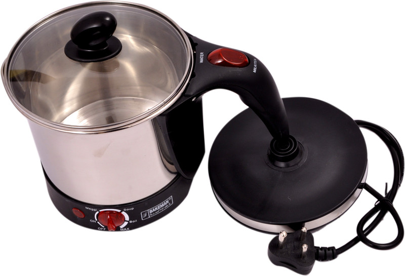 Bakeman 139 Electric Kettle(1.5 L, Black, Steel)