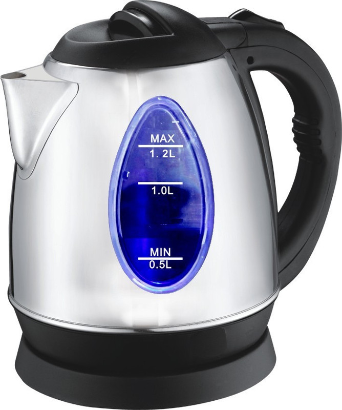 Goldwell GW-122 Electric Kettle(1.2 L, Silver, Black)