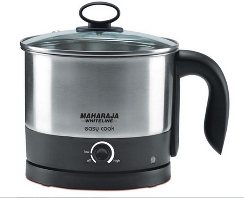 Maharaja Whiteline Easy Cook (EK-104) Electric Kettle(1.2 L, Black & Metal Finish)