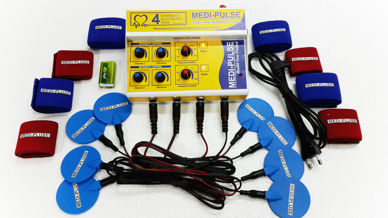 Medi Plus 4''CH DELUXE A/C & DC TEN'S MACHINE WITH PLUSE INDICATION LIGHT AND SOUND Electrotherapy Device(4''CH DELUXE MODEL)