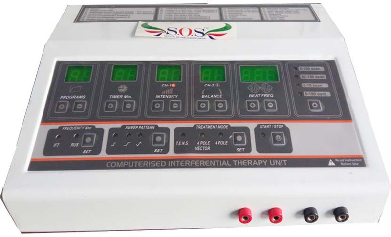 SOS Computerised Interferential Therapy Unit (Digital,IFT-29 Prog.) Physiotherapy Electrotherapy Device(TE-116)