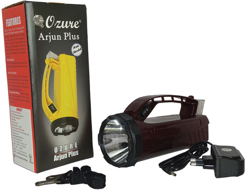 Ozure Arjun Plus Rechargeable Search LED Torches(Maroon) RS.695 (19.00% Off) - Flipkart