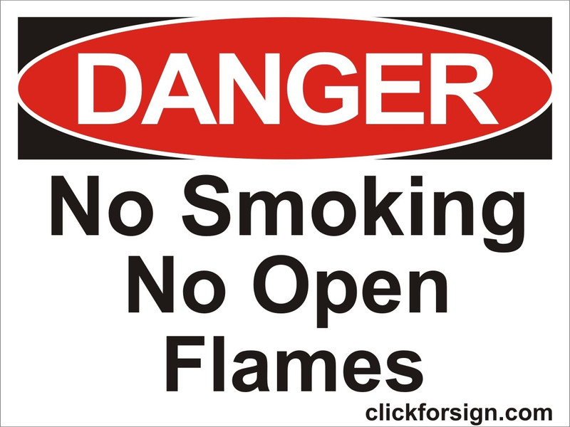 clickforsign No Smoking Open Flames OSHA Safety Sign Board(8x6 inch) Emergency Sign