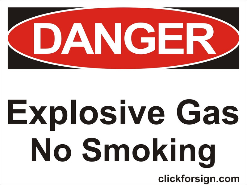 clickforsign Explosive gas No smoking OSHA Safety Sign Board (8X6 Inch) Emergency Sign