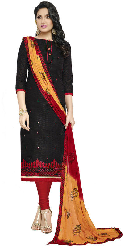 Khushali Cotton Blend Embroidered, Embellished Kurta Fabric(Unstitched) Khushali Cotton Blend Embroidered, Embellished Kurta Fabric(Unstitched)