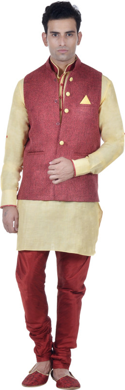 New Looks Men Kurta, Ethnic Jacket and Pyjama Set