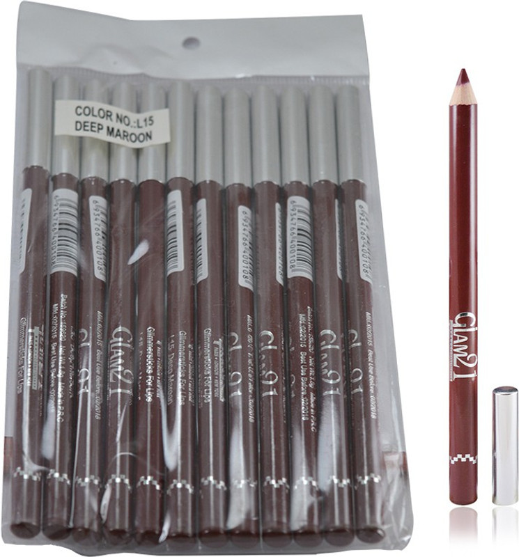 Glam 21 MAROON GLIMMERSTICKS FOR EYES & LIPS PACK OF 12PCS-PH 1.8 g(MAROON-PH1)