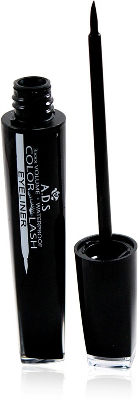 ADS 3XXX VOLUME WATERPROOF COLOUR LASH EYELINER Liner & Rubber Band-POGM 9 g(Black)