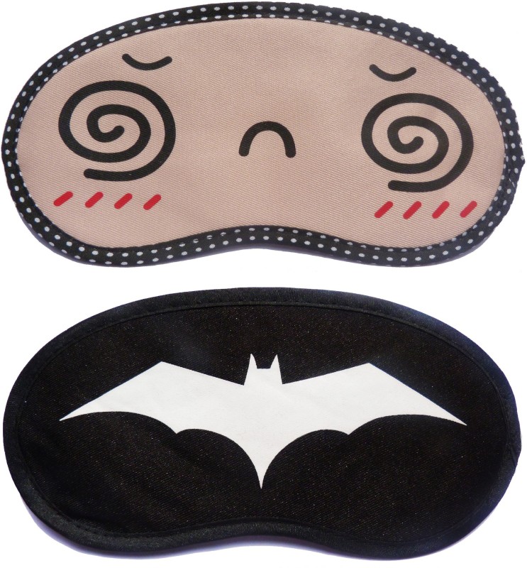 Jonty Spiral-WhiteBat Cartoon Travel Sleeping Eye Cover Blindfold (Pack of 2) Eye Shade(Multicolor)