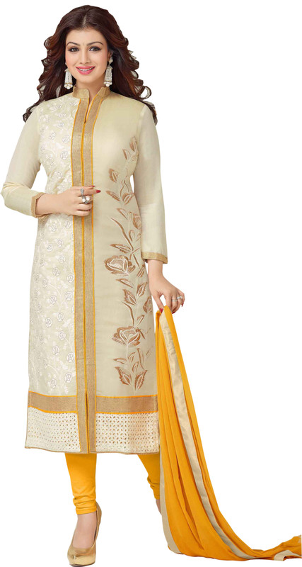SItaram Cotton Blend Self Design, Embroidered Kurta with Jacket & Bottom Material(Unstitched)