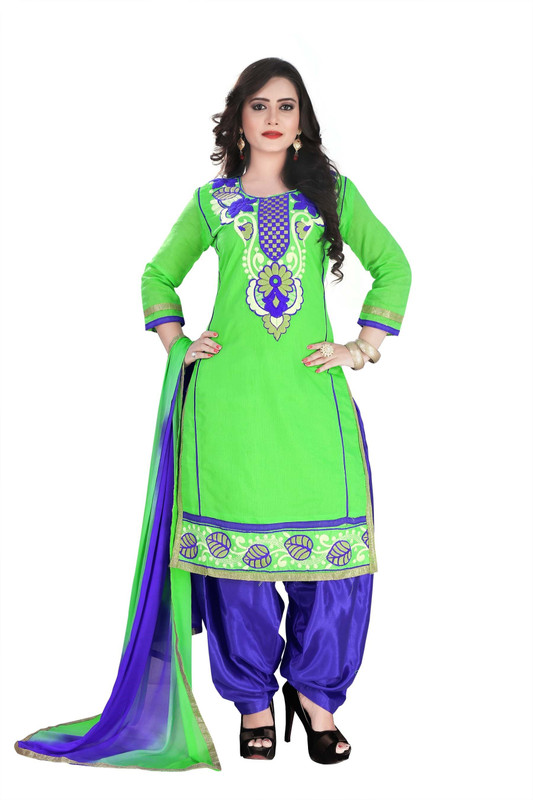 Ray Creation Poly Chanderi Embroidered Salwar Suit Material(Semi Stitched) Ray Creation Poly Chanderi Embroidered Salwar Suit Material(Semi Stitched)