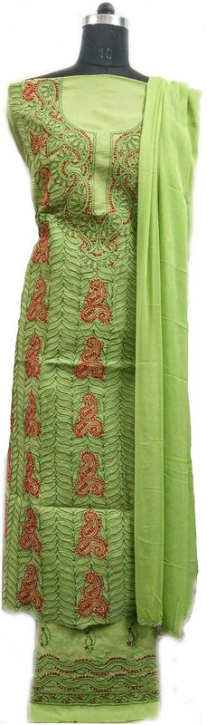 Dream's Designer Cotton Blend Embroidered Salwar Suit Material(Unstitched)