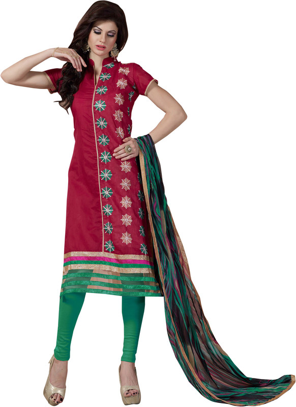 Women Latest Fancy Designer Salwar Suit Poly Chanderi Embellished, Solid Salwar Suit Material(Unstitched)