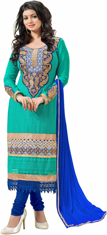 Women Latest Fancy Designer Salwar Suit Poly Georgette Self Design, Embroidered Salwar Suit Material(Unstitched)