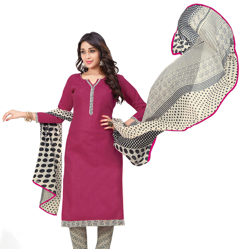 Women Latest Fancy Designer Salwar Suit Cotton Blend Embellished Salwar Suit Material(Unstitched)
