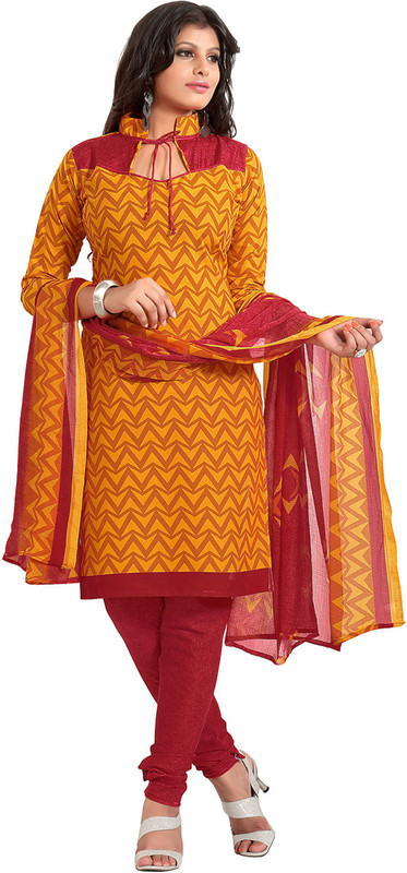 Women Latest Fancy Designer Salwar Suit Cotton Blend Printed Salwar Suit Material(Unstitched)
